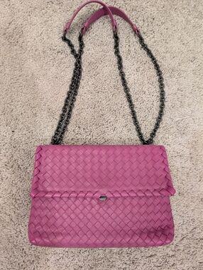 Authentic Bottega Veneta Intrecciato Nappa Olimpia Shoulder Bag